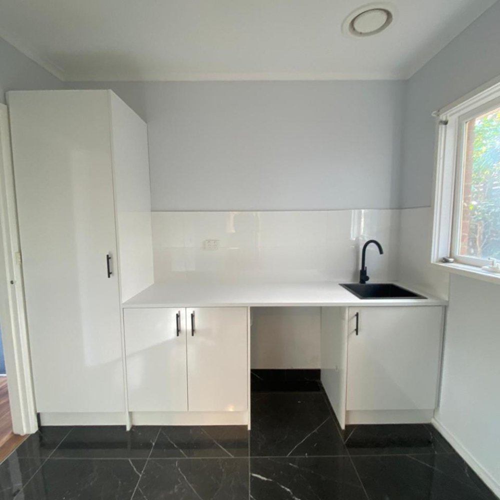 Renovated room showcasing upgraded fixtures